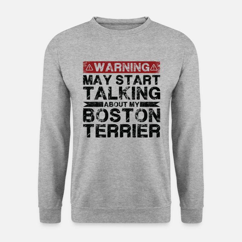 Apropos Boston Terrier - Unisex Pullover - Weißgrau meliert