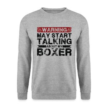 Apropos Boxer - Unisex Pullover - Weißgrau meliert - Vorne - Alina (178cm) & Michal (187cm)