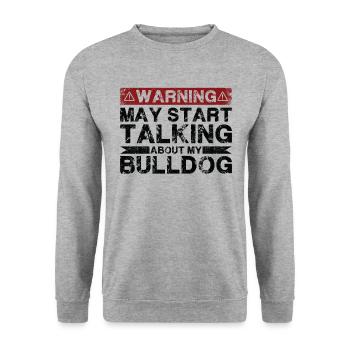 Apropos Bulldogge - Unisex Pullover - Weißgrau meliert - Vorne - Alina (178cm) & Michal (187cm)