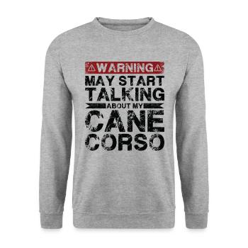 En parlant de Cane Corso - Sweat-shirt Unisexe - gris chiné - Devant - Alina (178cm) & Michal (187cm)