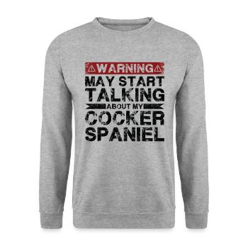 En parlant d’épagneul cocker - Sweat-shirt Unisexe - gris chiné - Devant - Alina (178cm) & Michal (187cm)