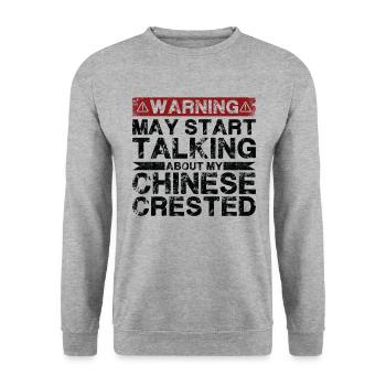 Speaking of Chinese Crested Dog - Unisex Sweatshirt - salt & pepper - Front - Alina (178cm) & Michal (187cm)