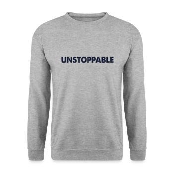 Motivating proverb - Unstoppable - Unisex Sweatshirt - salt & pepper - Front - Alina (178cm) & Michal (187cm)