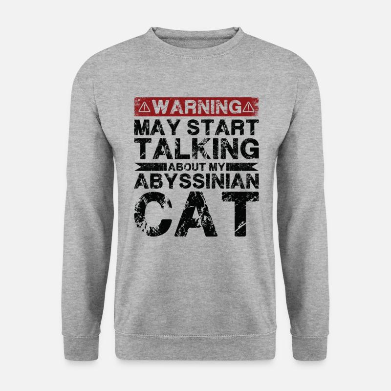 Apropos Abessinierkatze - Unisex Pullover - Weißgrau meliert