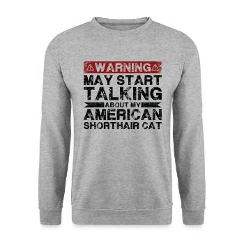 Talk about American Shorthair Cat - Unisex Sweatshirt - salt & pepper - Front - Alina (178cm) & Michal (187cm)