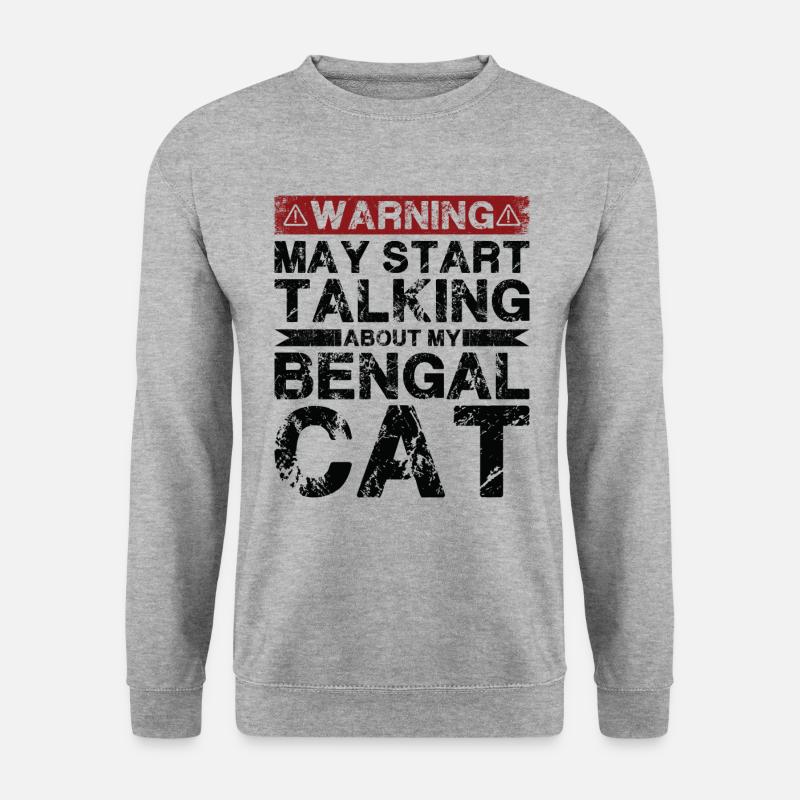 Apropos Bengalkatze - Unisex Pullover - Weißgrau meliert