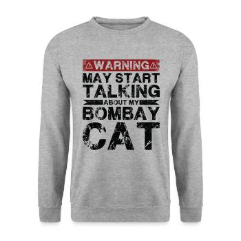 En parlant de Bombay Cat - Sweat-shirt Unisexe - gris chiné - Devant - Alina (178cm) & Michal (187cm)