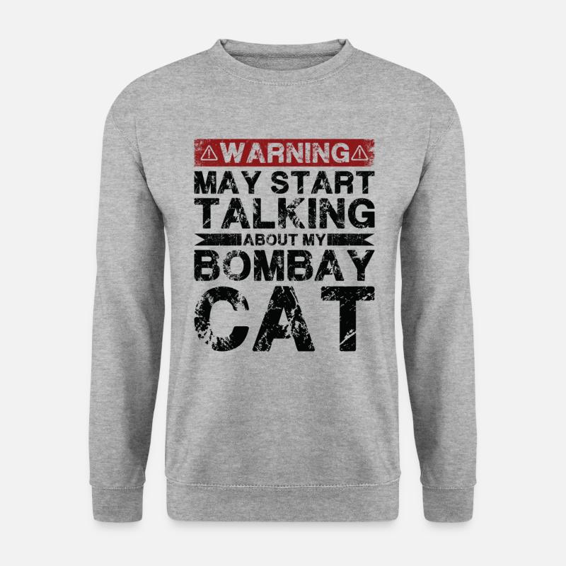 Apropos Bombay Cat - Unisex Pullover - Weißgrau meliert
