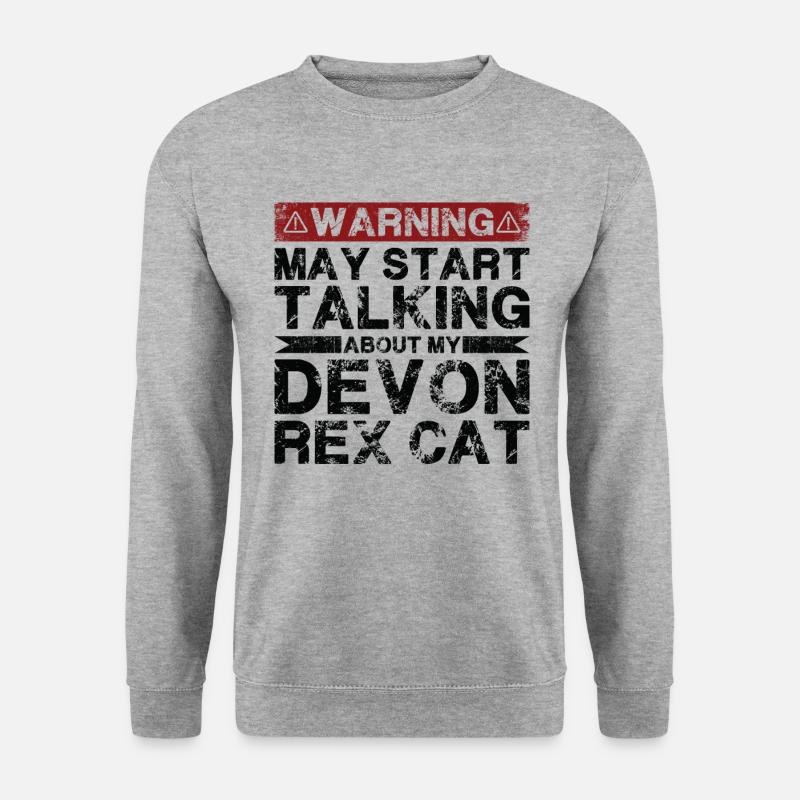 Apropos Devon Rex Cat - Unisex Pullover - Weißgrau meliert