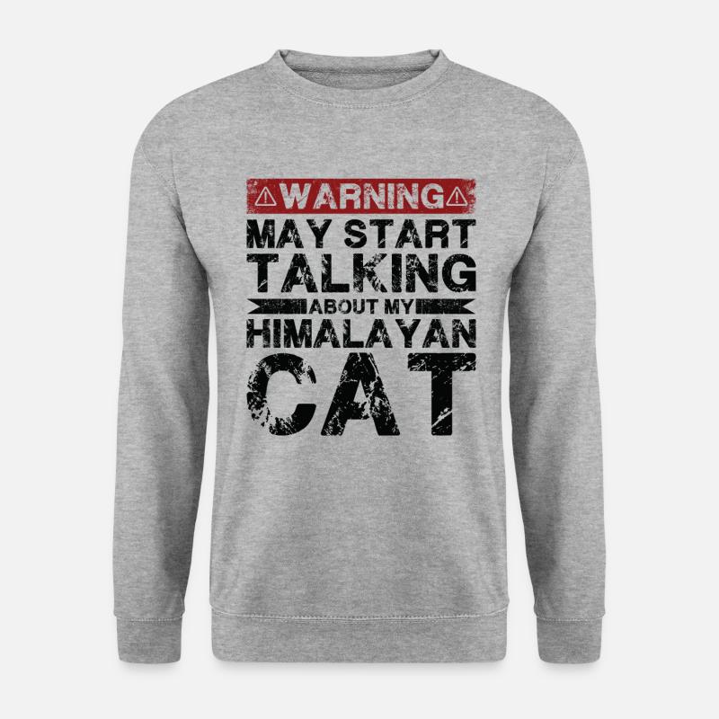 Apropos Himalaya-Katze - Unisex Pullover - Weißgrau meliert