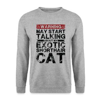 En parlant de chat exotique à poil court - Sweat-shirt Unisexe - gris chiné - Devant - Alina (178cm) & Michal (187cm)