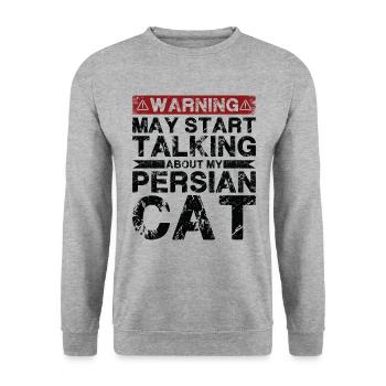 Apropos Perserkatze - Unisex Pullover - Weißgrau meliert - Vorne - Alina (178cm) & Michal (187cm)