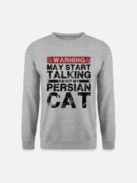 Apropos Perserkatze - Unisex Pullover - Weißgrau meliert