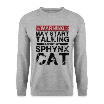 Speaking of Sphynx cat - Unisex Sweatshirt - salt & pepper - Front - Alina (178cm) & Michal (187cm)