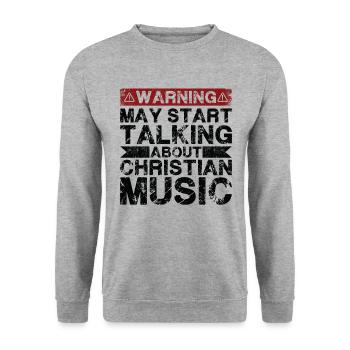 Über Christliche Musik Sprechen - Unisex Pullover - Weißgrau meliert - Vorne - Alina (178cm) & Michal (187cm)