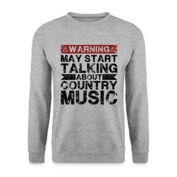 Apropos Country-Musik - Unisex Pullover - Weißgrau meliert - Vorne - Alina (178cm) & Michal (187cm)