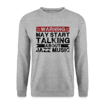 Apropos Jazzmusik - Unisex Pullover - Weißgrau meliert - Vorne - Alina (178cm) & Michal (187cm)