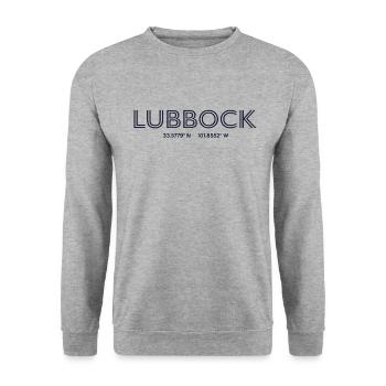 USA City Coordinates - Lubbock - Unisex Sweatshirt - salt & pepper - Front - Alina (178cm) & Michal (187cm)