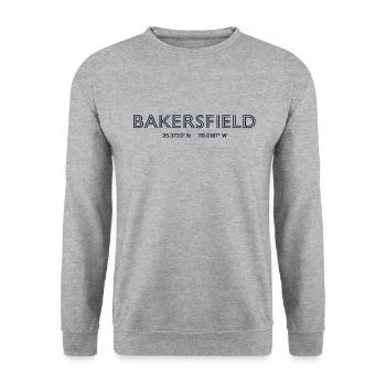 Coordonnées de la ville des États-Unis - Bakersfield - Sweat-shirt Unisexe - gris chiné - Devant - Alina (178cm) & Michal (187cm)