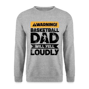 Warning Will Yell - Basketball-Vater - Unisex Pullover - Weißgrau meliert - Vorne - Alina (178cm) & Michal (187cm)