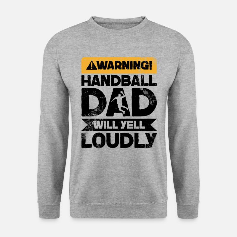 Warnung Wird Schreien - Handball Dad - Unisex Pullover - Weißgrau meliert