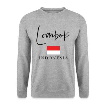 Holidays with Greek flag - Island of Lombok - Unisex Sweatshirt - salt & pepper - Front - Alina (178cm) & Michal (187cm)