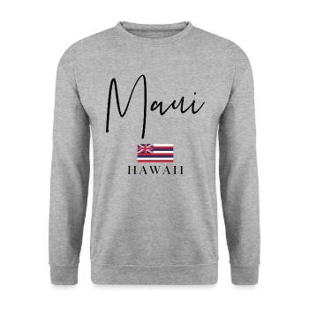 Greece Flag Vacation - Maui Island - Unisex Sweatshirt - salt & pepper - Front - Alina (178cm) & Michal (187cm)