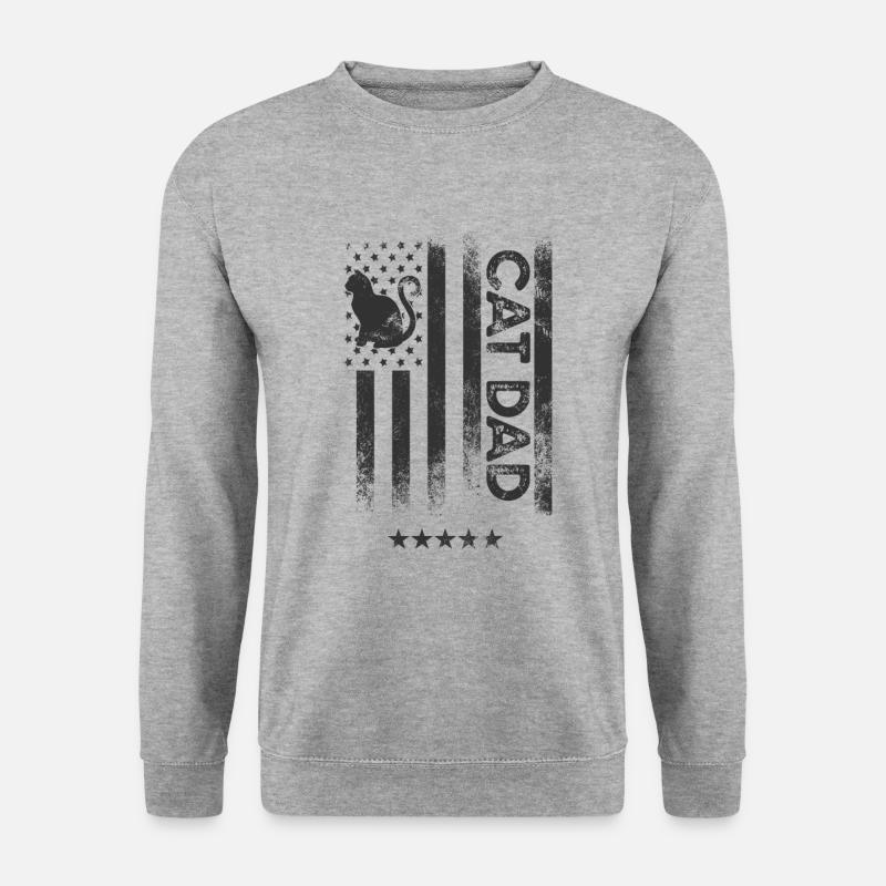 American Flag - Cat Dad - Unisex Sweatshirt - salt & pepper