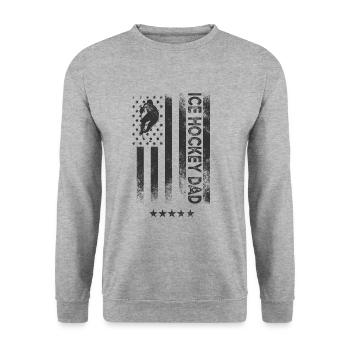 Drapeau américain - Hockey Dad - Sweat-shirt Unisexe - gris chiné - Devant - Alina (178cm) & Michal (187cm)