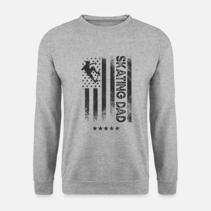 U.S. Flag - Ice Skating Dad - Unisex Sweatshirt - salt & pepper