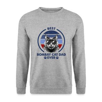 Cat Dad - Bombay Katze - Sweat-shirt Unisexe - gris chiné - Devant - Alina (178cm) & Michal (187cm)
