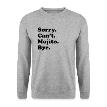 Tut Mir Leid, Can't Bye - Mojito - Unisex Pullover - Weißgrau meliert - Vorne - Alina (178cm) & Michal (187cm)