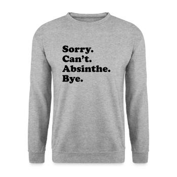 Tut Mir Leid, Can't Bye - Absinth - Unisex Pullover - Weißgrau meliert - Vorne - Alina (178cm) & Michal (187cm)