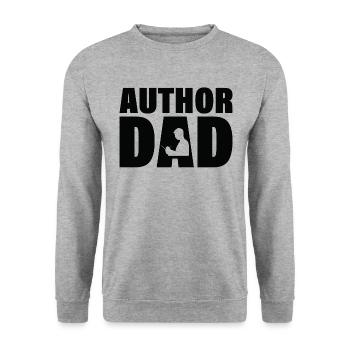 Job - Autor Dad - Unisex Pullover - Weißgrau meliert - Vorne - Alina (178cm) & Michal (187cm)