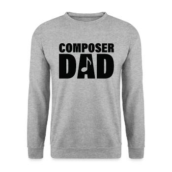 Job - Komponist Vater - Unisex Pullover - Weißgrau meliert - Vorne - Alina (178cm) & Michal (187cm)