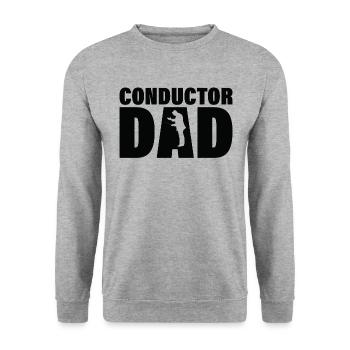 Job - Dirigent Dad - Unisex Pullover - Weißgrau meliert - Vorne - Alina (178cm) & Michal (187cm)