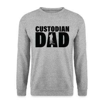 Job - Custodian Bank Father - Unisex Sweatshirt - salt & pepper - Front - Alina (178cm) & Michal (187cm)