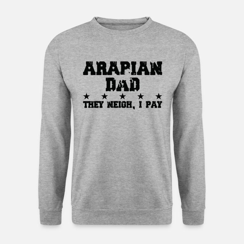 Pferdes Vater - Araber - Unisex Pullover - Weißgrau meliert