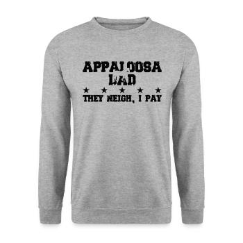 Pferdedad - Appaloosa - Sweat-shirt Unisexe - gris chiné - Devant - Alina (178cm) & Michal (187cm)