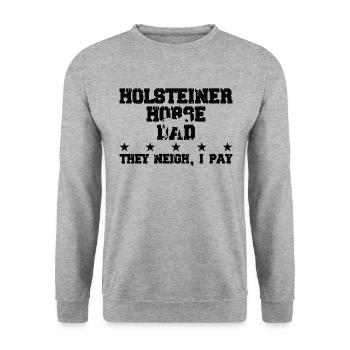 Pferdes Vater - Holsteiner Pferd - Unisex Sweatshirt - salt & pepper - Front - Alina (178cm) & Michal (187cm)