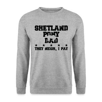 Père du cheval - Poney Shetland - Sweat-shirt Unisexe - gris chiné - Devant - Alina (178cm) & Michal (187cm)
