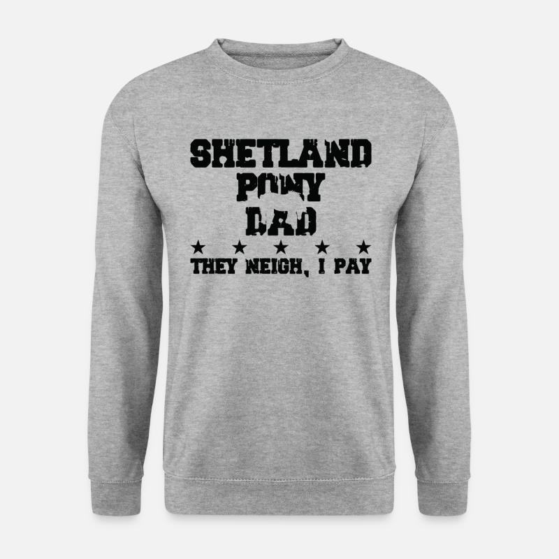 Pferdes Vater - Shetlandpony - Unisex Pullover - Weißgrau meliert