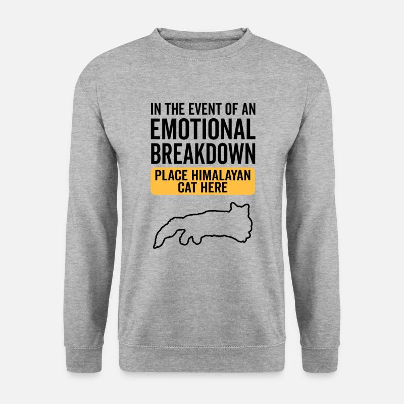 Emotional - Himalaya-Katze - Unisex Pullover - Weißgrau meliert