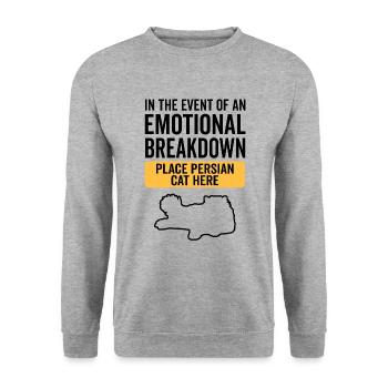 Emotional - Perserkatze - Unisex Pullover - Weißgrau meliert - Vorne - Alina (178cm) & Michal (187cm)