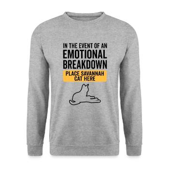 Emotional - Savannah Cat - Unisex Sweatshirt - salt & pepper - Front - Alina (178cm) & Michal (187cm)