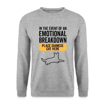 Emotional - Siamese cat - Unisex Sweatshirt - salt & pepper - Front - Alina (178cm) & Michal (187cm)