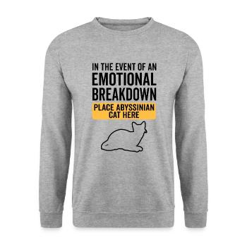 Emotional - Abyssinian Cat - Unisex Sweatshirt - salt & pepper - Front - Alina (178cm) & Michal (187cm)