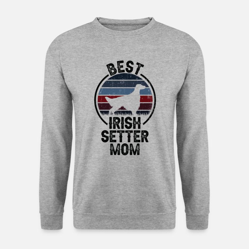 Hundemama - Irischer Setter - Unisex Pullover - Weißgrau meliert