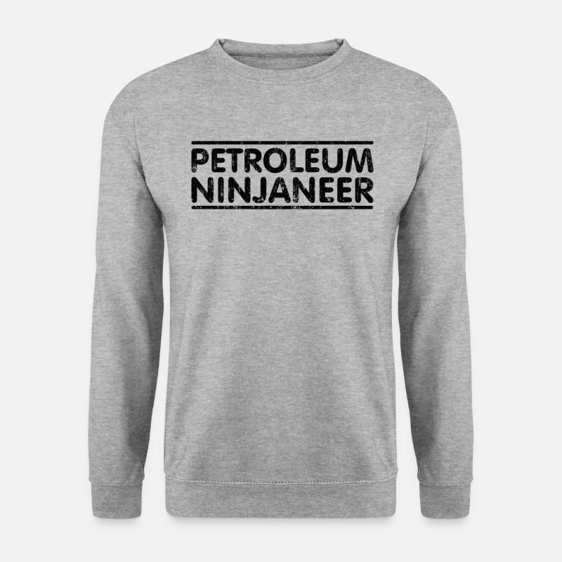 Ninjaneer - Erdölingenieur - Unisex Pullover - Weißgrau meliert