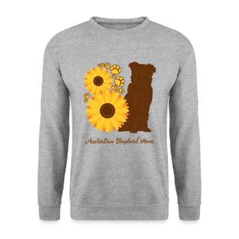 Mère Tournesol - Berger australien - Sweat-shirt Unisexe - gris chiné - Devant - Alina (178cm) & Michal (187cm)